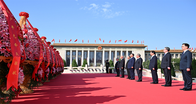 烈士纪念日向人民英雄敬献花篮仪式在京隆重举行 习近平李强赵乐际王沪宁蔡奇丁薛祥李希韩正出席